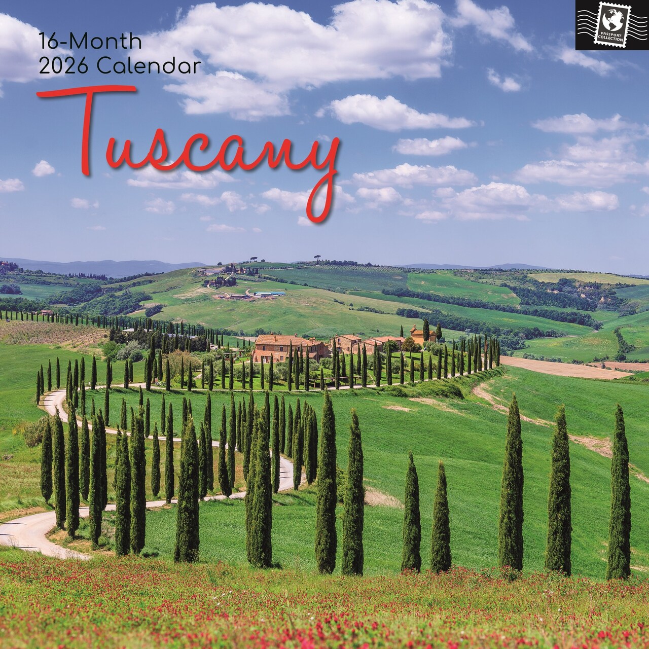 The Gifted Stationery 16-Month Square Wall Calendar - 2026 Calendar - Tuscan Artwork & 2026 Wall Planner - Sep 2025-Dec 2026 Range - 12 x 12 in